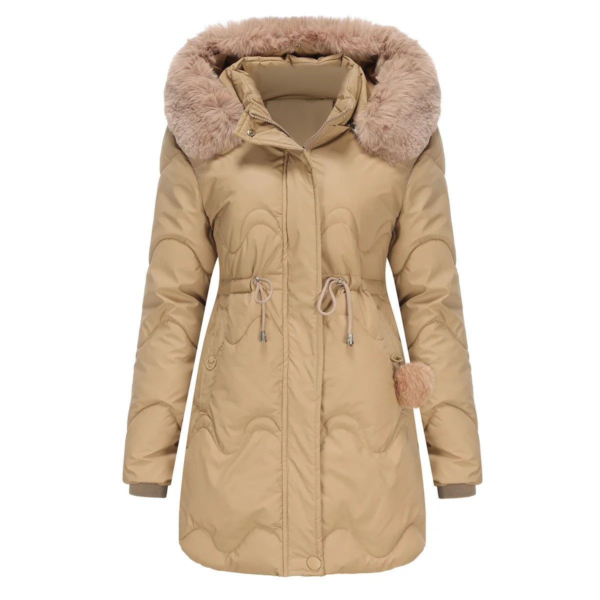 Women's Long Hooded Padded Winter Jacket